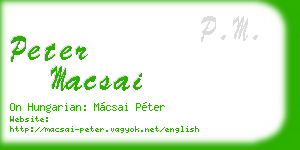 peter macsai business card
